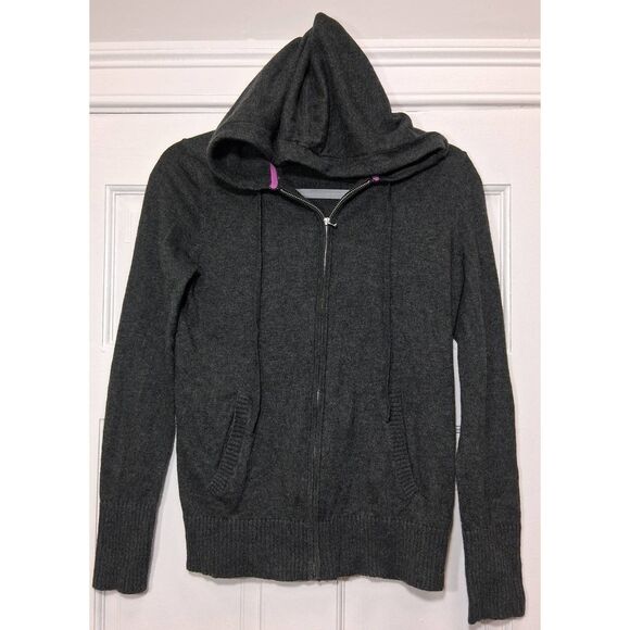 Gap womens small full zip sweater hoodie gray wool nylon soft - Picture 3 of 10